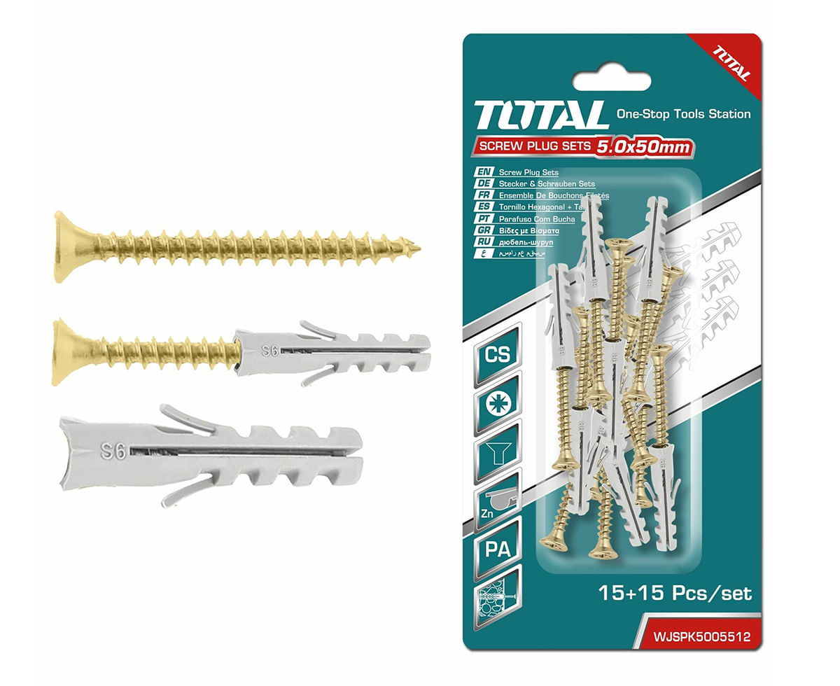 TOTAL - Set dibluri cu suruburi - 10 buc - ST5.0x5