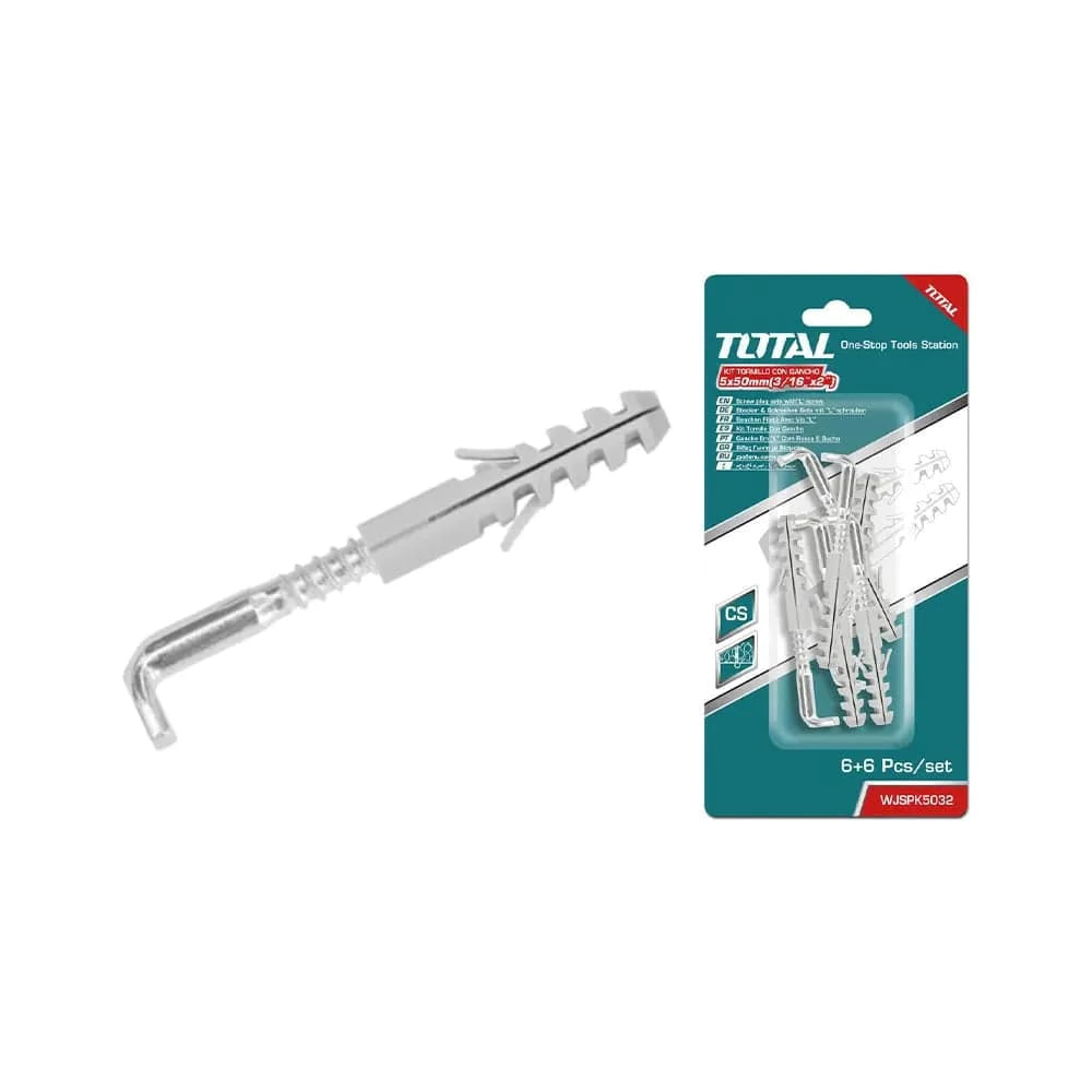 TOTAL - Set dibluri cu suruburi tip L - 6buc