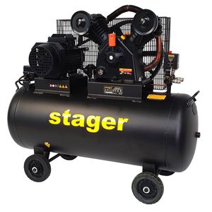 Compresor aer, Stager HMV0.6/200-10, 200L, 10bar, 600L/min, trifazat, angrenare curea