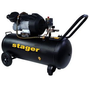 Compresor aer Stager, 100L, 10bar, 356L/min, monofazat, angrenare directa